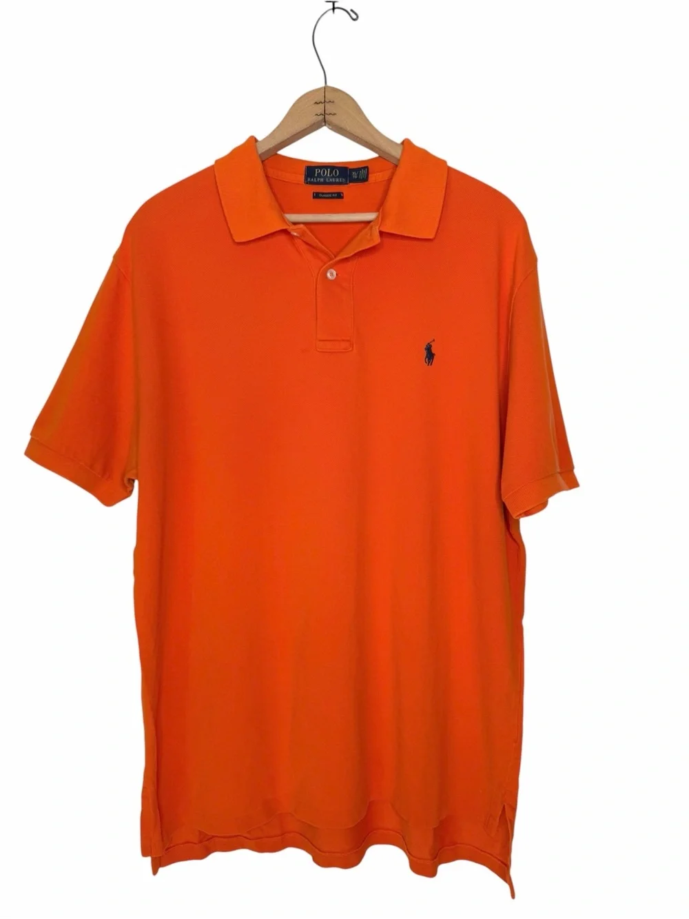 Polo Ralph Lauren Mens Classic Fit Mesh Pique Polo Shirt Orange Size XL